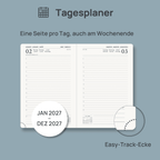 DE A5 Size Daily Planner 2027 Hardcover Calendar Planner