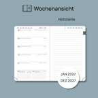 DE A6 Size Weekly 2027 Planner Week + Notes Layout Hardcover
