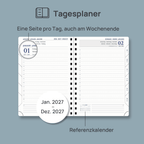 DE A5 Size Spiral 2027 Daily Planner Hardcover Calendar Planner