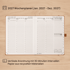 DE 16,4 cm × 21,8 cm Recycled 2027 Weekly Planner Hardcover