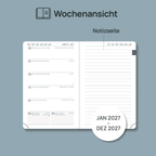 DE A6 Size 2027 Weekly Planner Week + Notes Layout Softcover