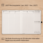 DE 25.9 cm × 21.2 cm 2027 Recycled Weekly Planner Hardcover Calendar Planner