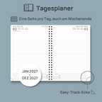 DE A4 Size 2027 Spiral Daily Planner Hardcover Calendar Planner