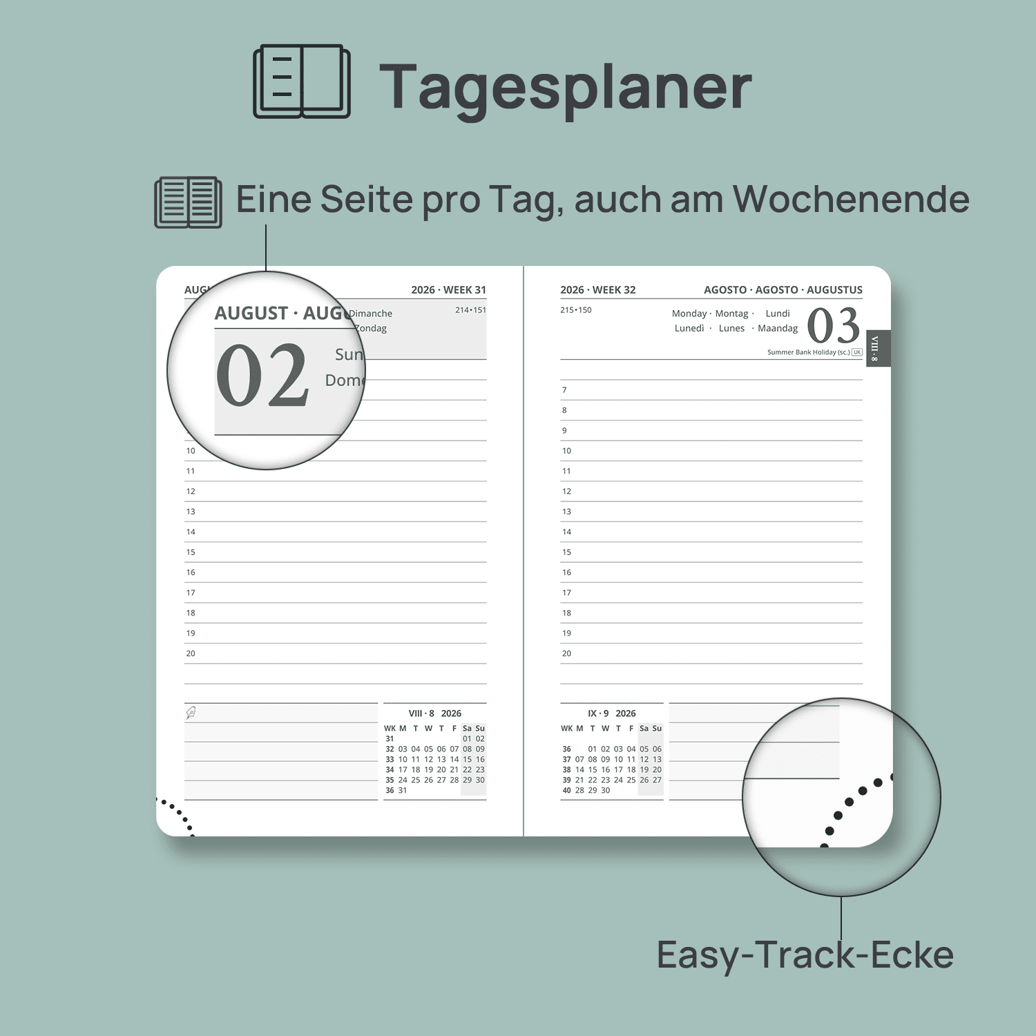DE A6 Size Daily Academic Planner 2026-2027 HardCover