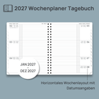 DE 25.9 cm × 21.2 cm 2027 Spiral Weekly Planner Horizontal Layout Calendar Planner