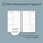 DE A6 Size 2027 Spiral Weekly Planner Hardcover| Horizontal Layout
