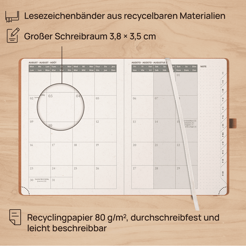 DE 16,4 cm × 21,8 cm Recycled 2027 Weekly Planner Spiral Hardcover