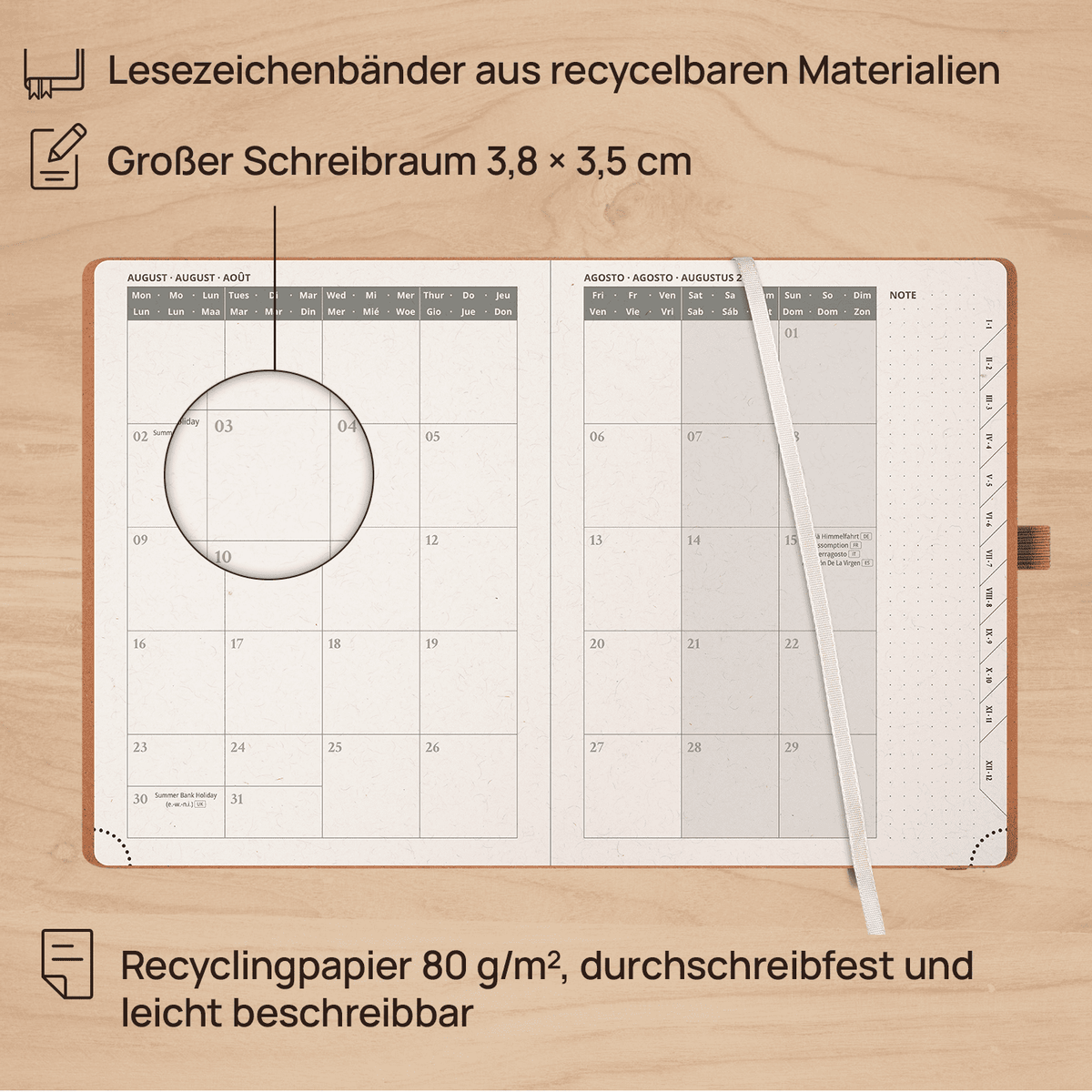 DE 16,4 cm × 21,8 cm Recycled 2027 Weekly Planner Spiral Hardcover