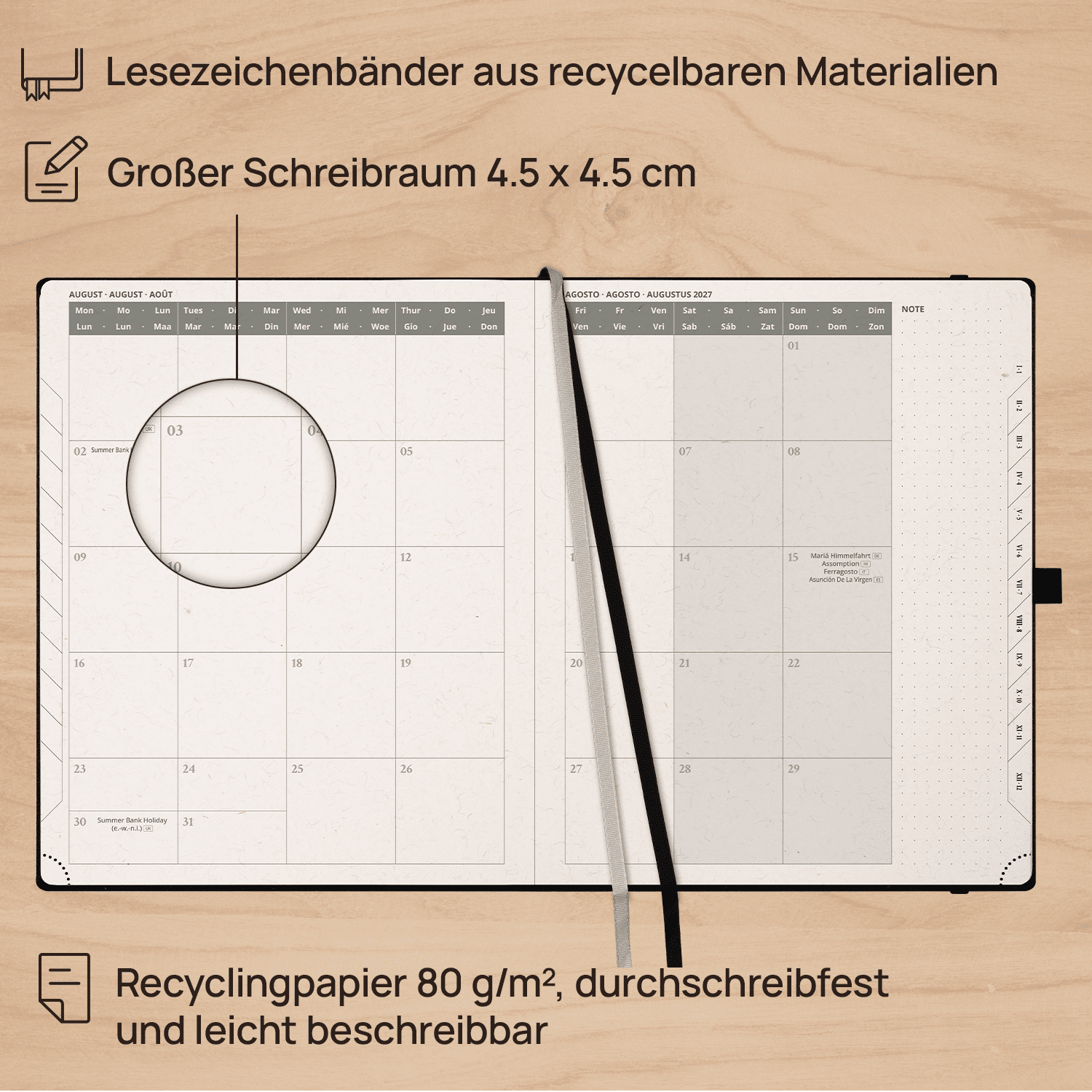 DE 25.9 cm × 21.2 cm 2027 Recycled Weekly Planner Hardcover Calendar Planner