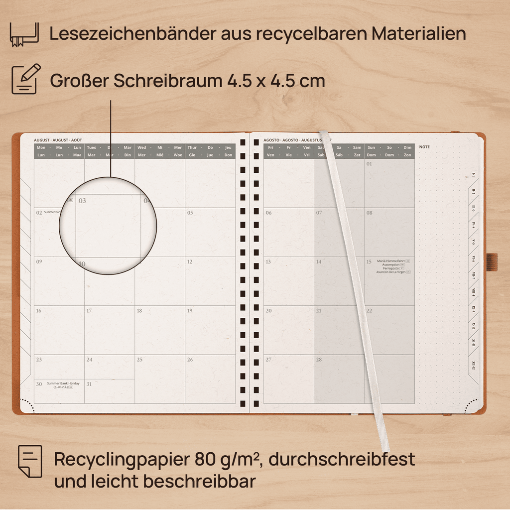 DE 25,9 cm × 21,2 cm Recycled 2027 Weekly Planner Spiral Hardcover