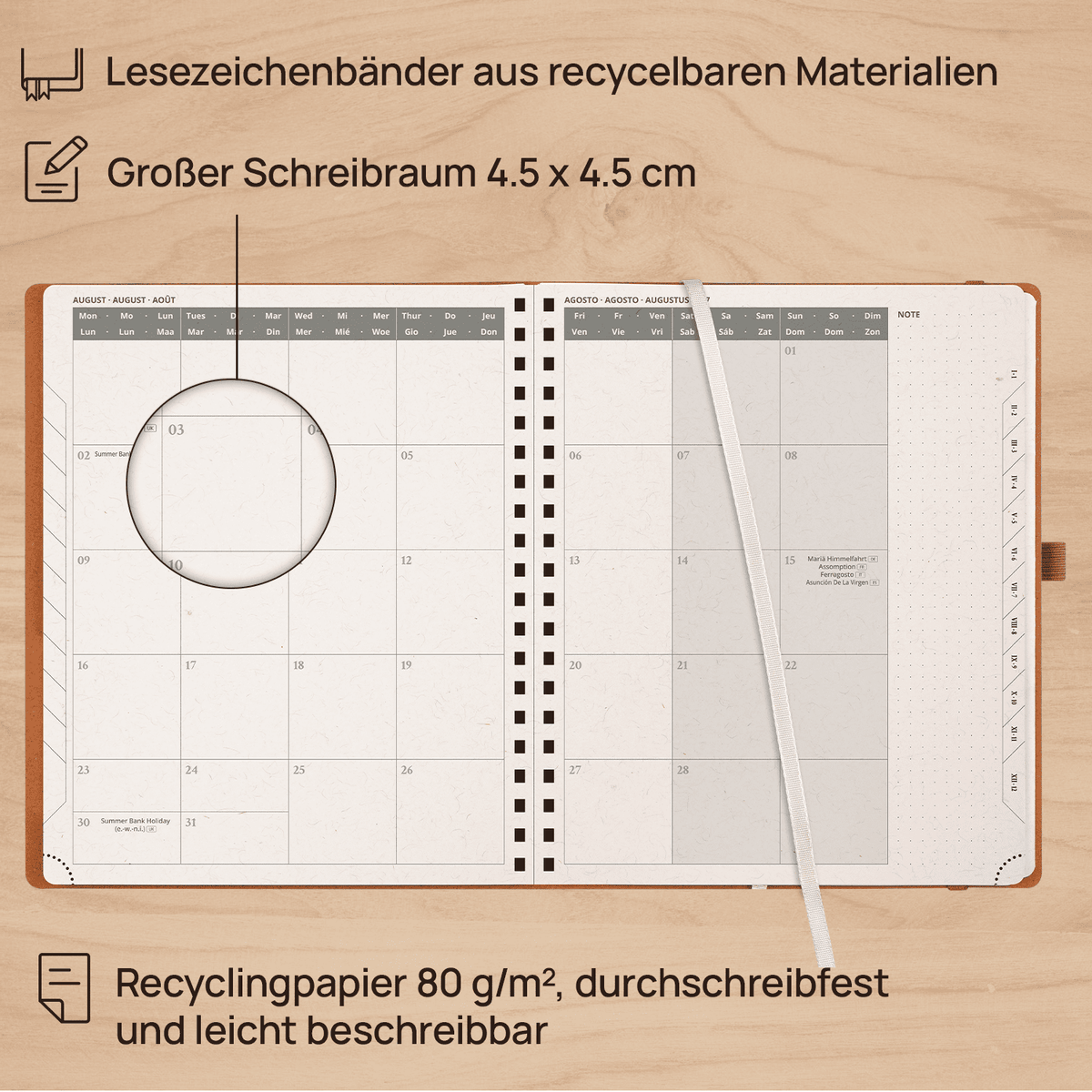 DE 25,9 cm × 21,2 cm Recycled 2027 Weekly Planner Spiral Hardcover