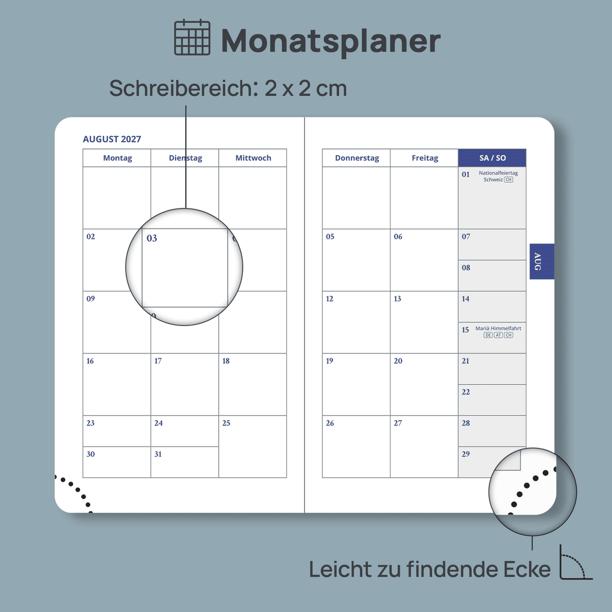 DE Mini Size 2027 Weekly Planner SoftCover Calendar Planner