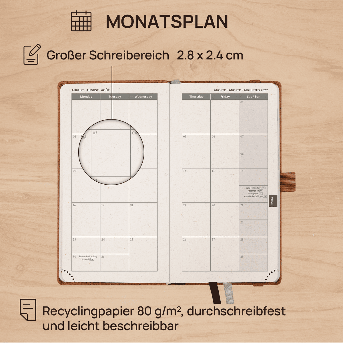 DE Pocket Recycled 2027 Weekly Planner Hardcover