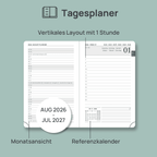 DE A6 Size Daily Academic Planner 2026-2027 HardCover