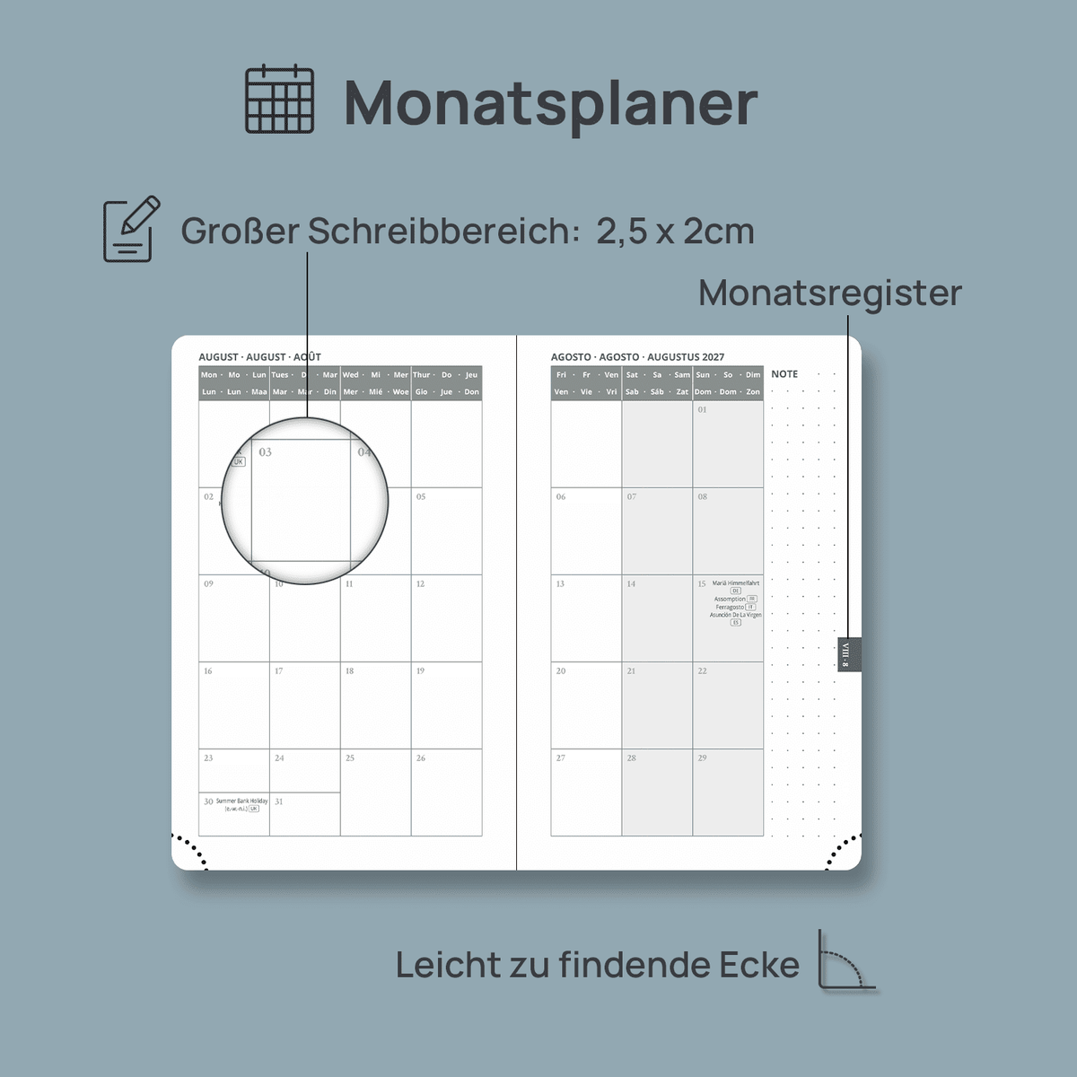 DE A6 Size 2027 Weekly Calendar Planner (January–December) Soft Cover