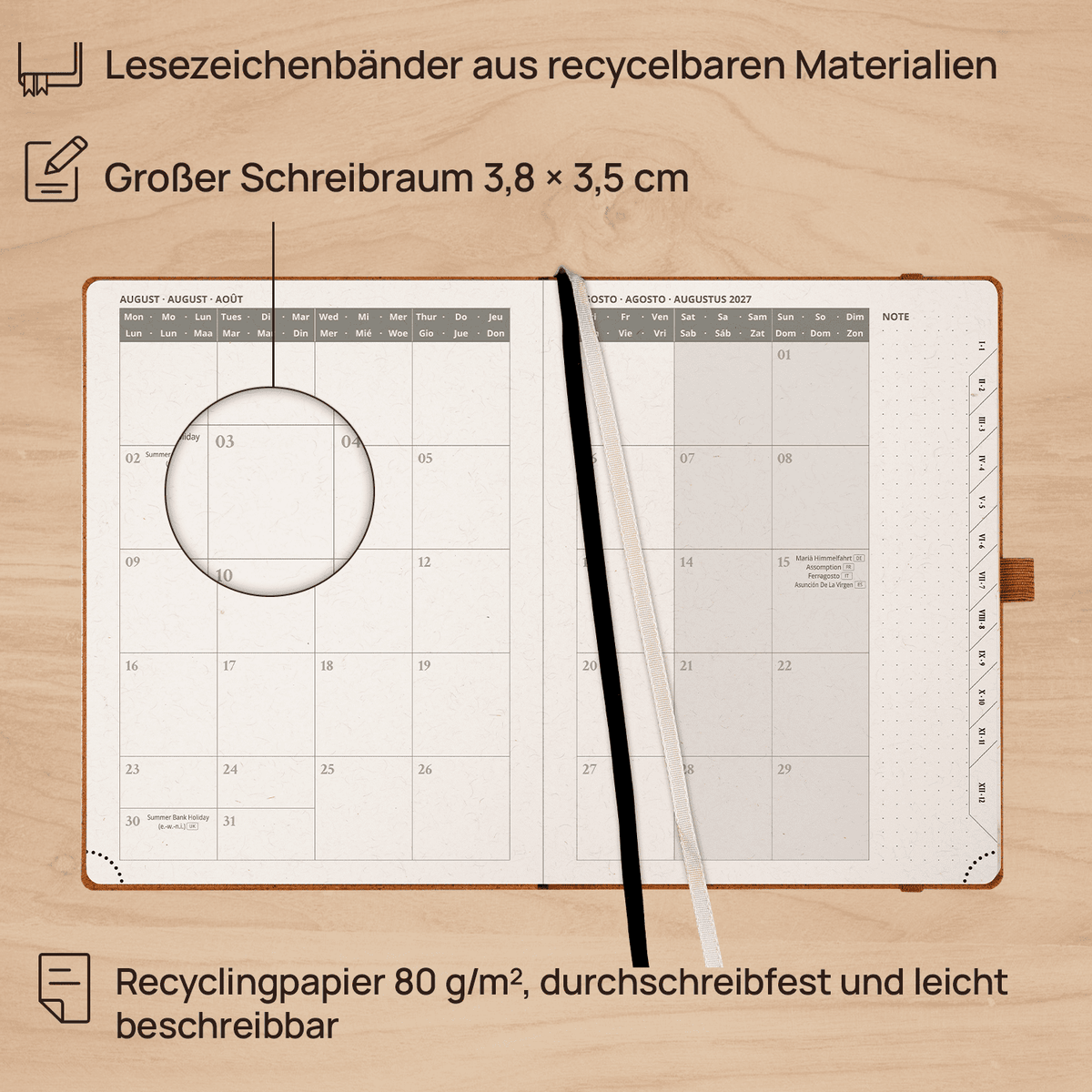 DE 16,4 cm × 21,8 cm Recycled 2027 Weekly Planner Hardcover