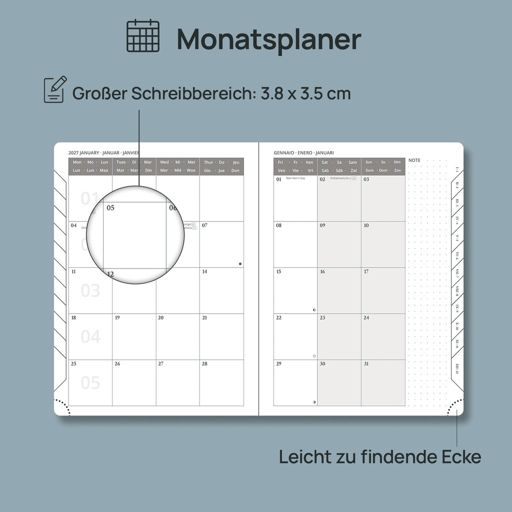 DE 21,8 cm × 16,4 cm Weekly Planner Neo Color Softcover Calendar Planner