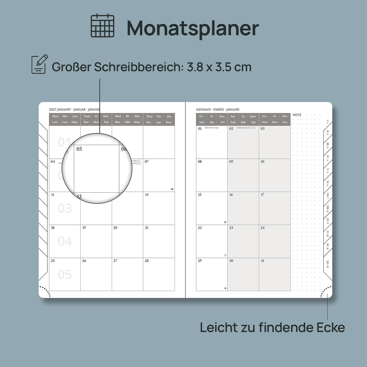 DE 21,8 cm × 16,4 cm Weekly Planner Neo Color Softcover Calendar Planner