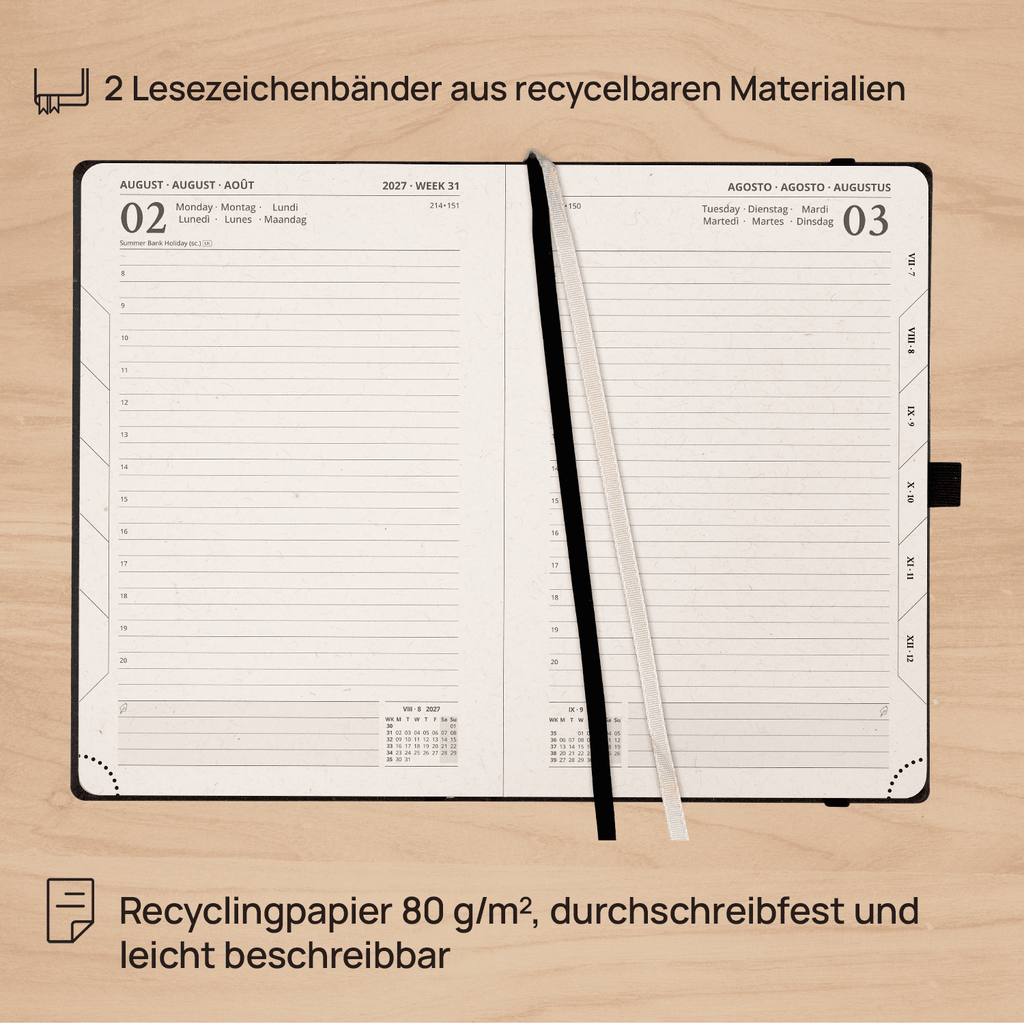 DE A5 Size 2027 Recycled Daily Planner