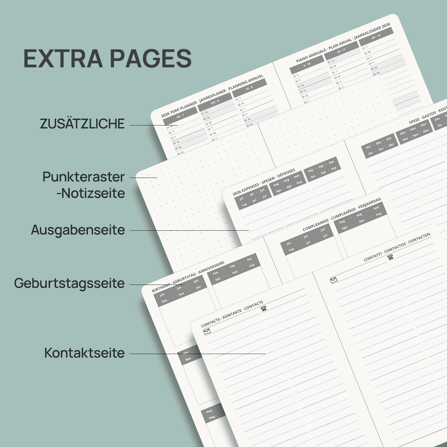 DE A6 Size Daily Academic Planner 2026-2027 HardCover