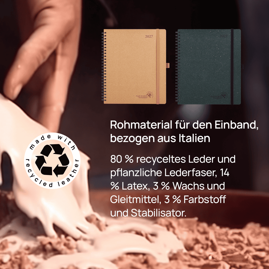 DE 25,9 cm × 21,2 cm Recycled 2027 Weekly Planner Spiral Hardcover