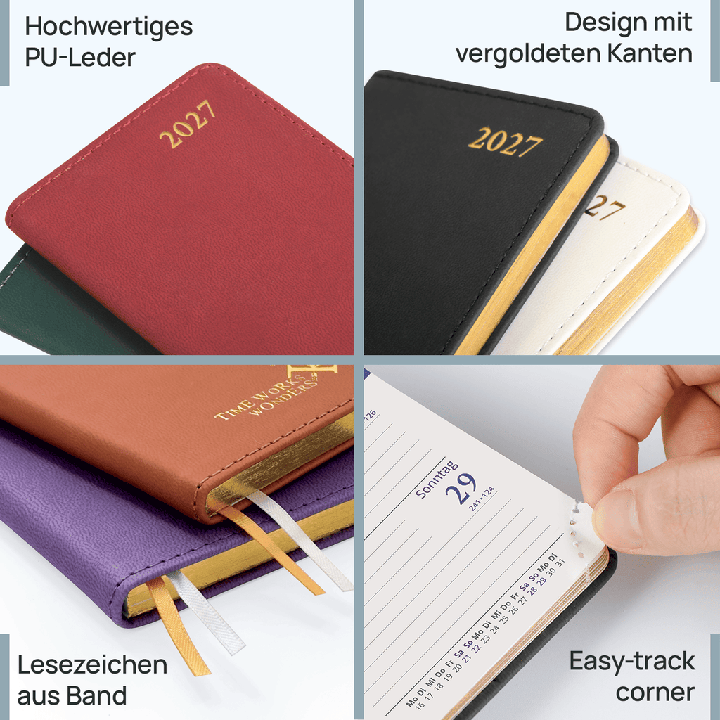 DE Mini Size Weekly 2027 Planner Soft Cover Calendar Planner