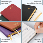 DE Mini Size Weekly 2027 Planner Soft Cover Calendar Planner
