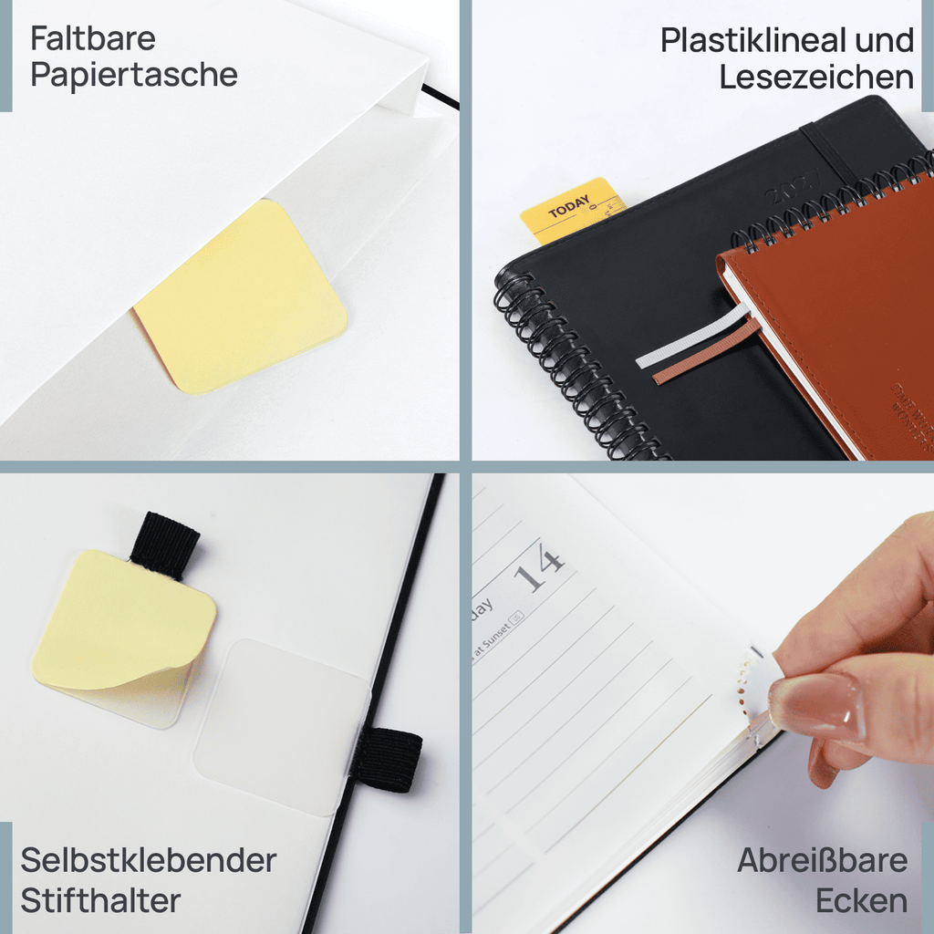 DE A5 Size 30-minute 2027 Spiral Weekly Planner PU Leather Softcover Appointment Book