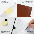 DE A5 Size 30-minute 2027 Weekly Planner PU Leather Softcover Appointment Book