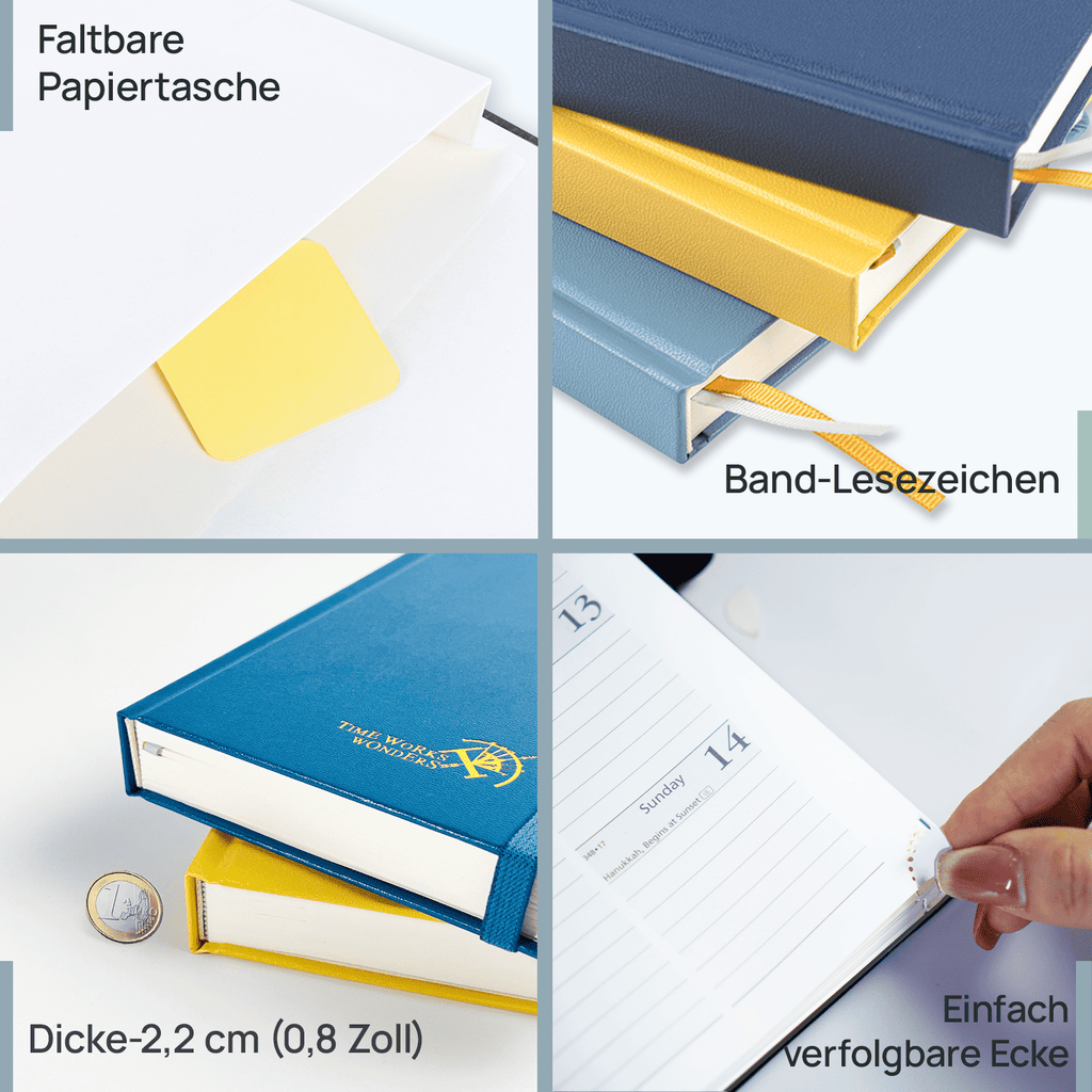 DE A5 Size Daily Planner 2027 Hardcover Calendar Planner