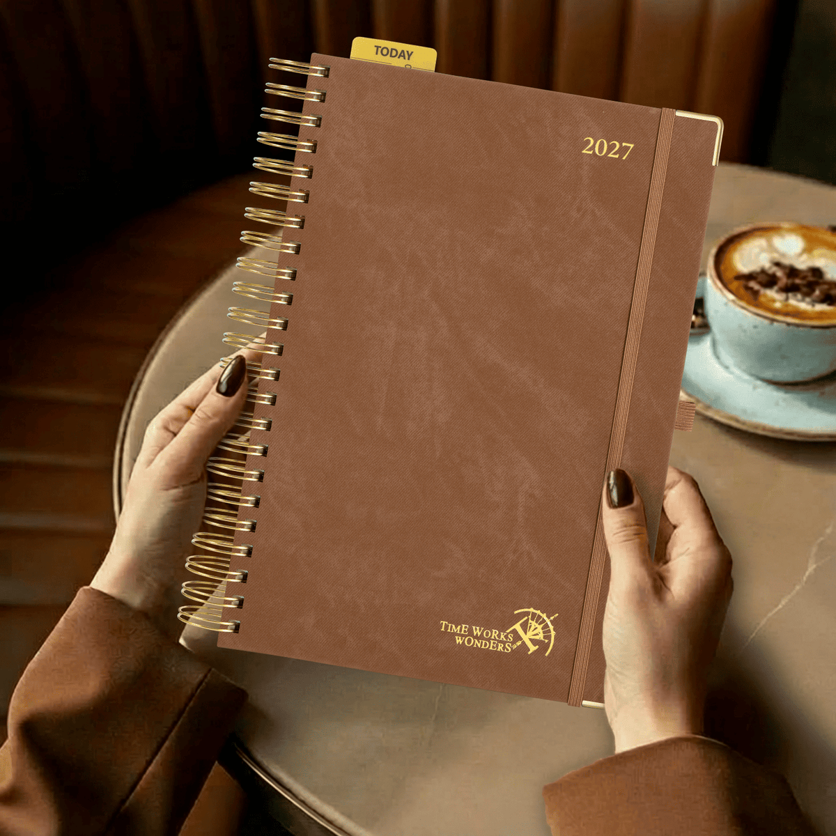 DE A4 Size 2027 Daily Planner Spiral Hardcover Calendar Book