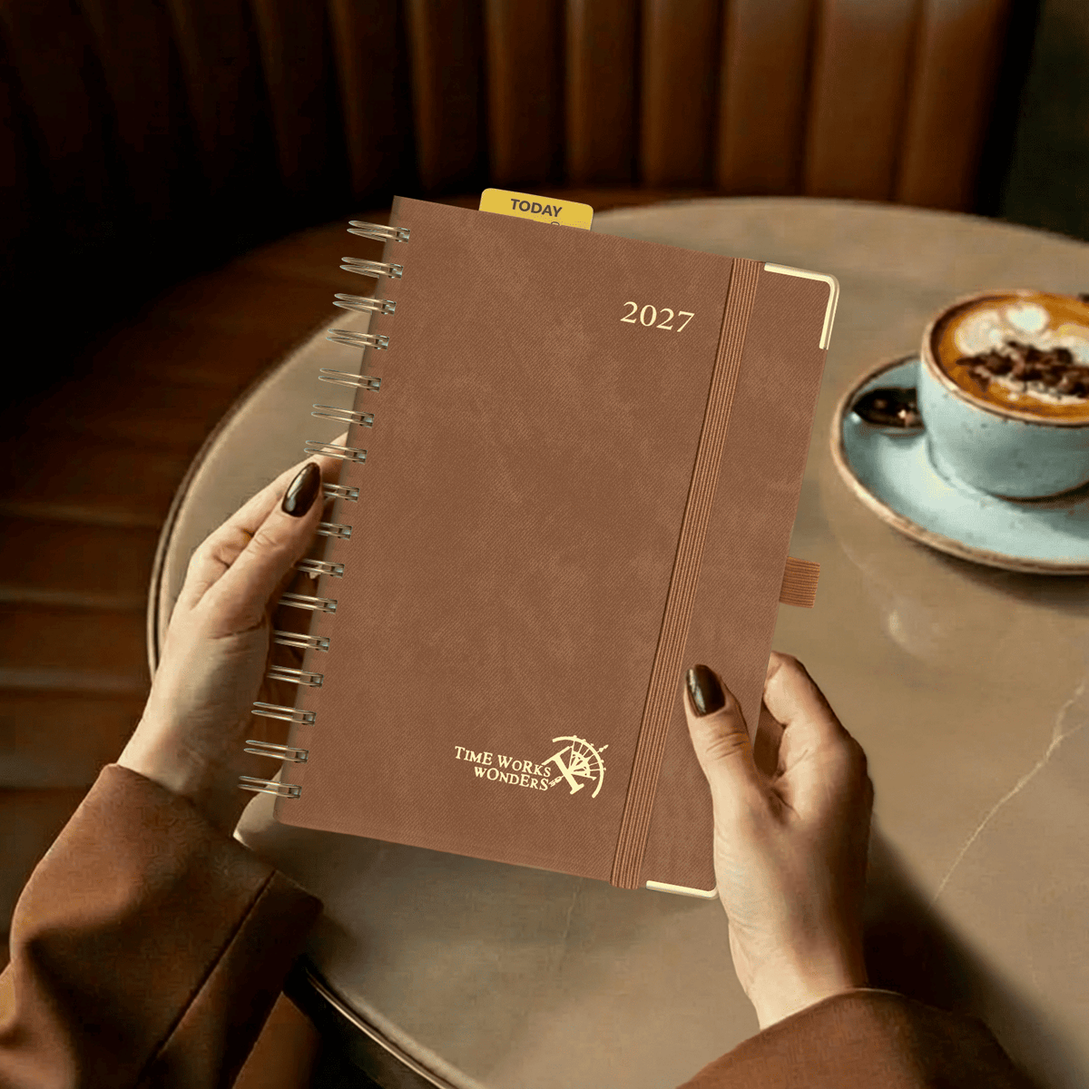 DE A5 Size Spiral 2027 Daily Planner Hardcover Calendar Planner