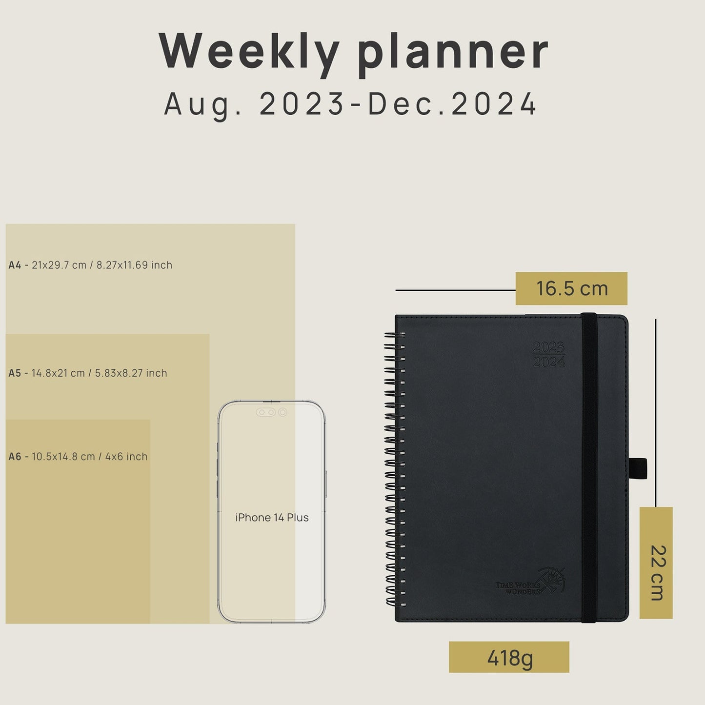 POPRUN 2023-2024 Academic Daily Planner Brown