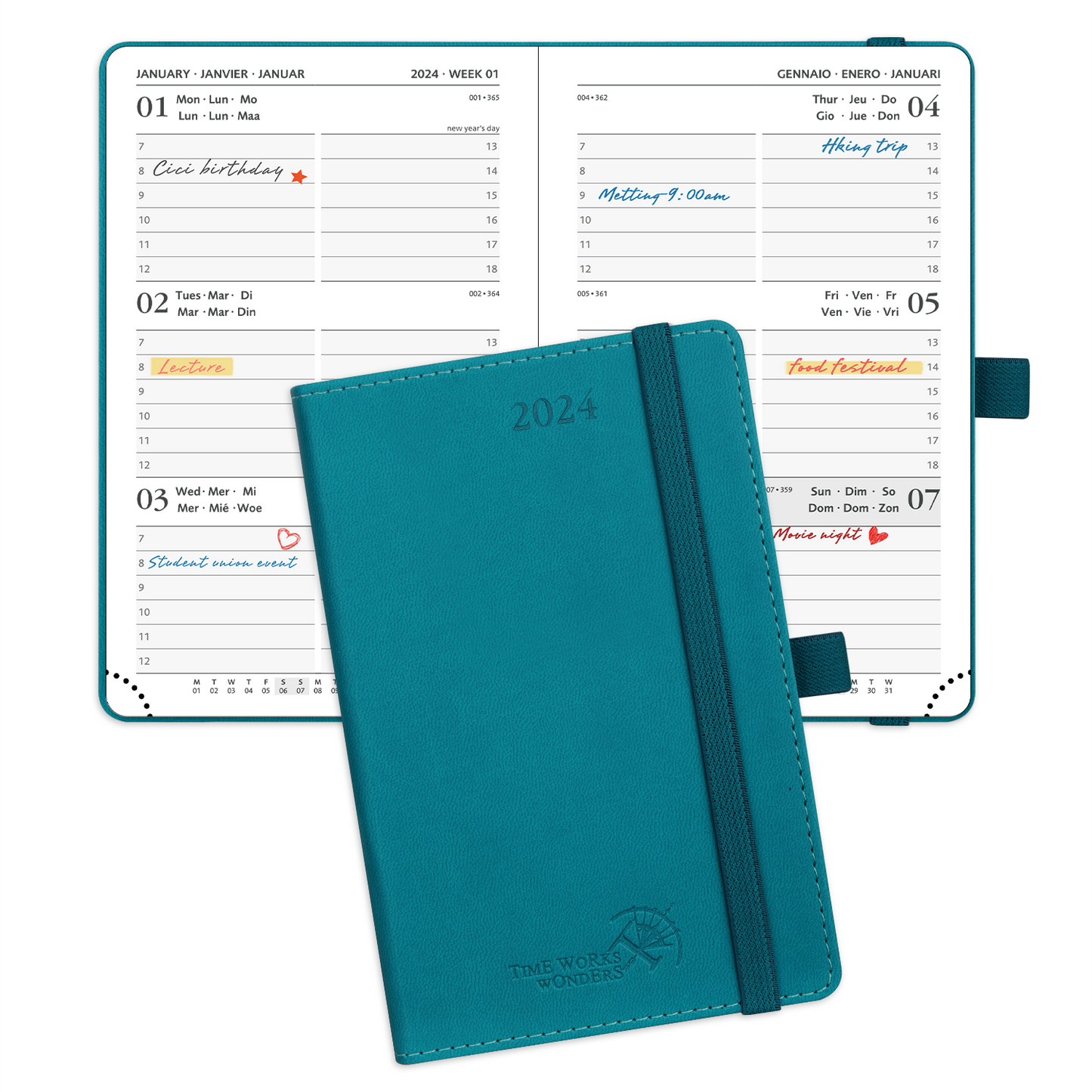 POPRUN 2023-2024 Academic Daily Planner Pacific Green