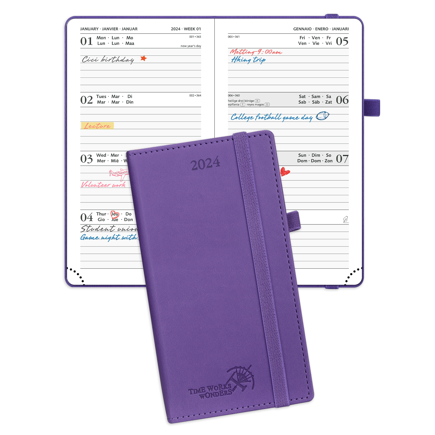 POPRUN 2023-2024 Academic Daily Planner Purple