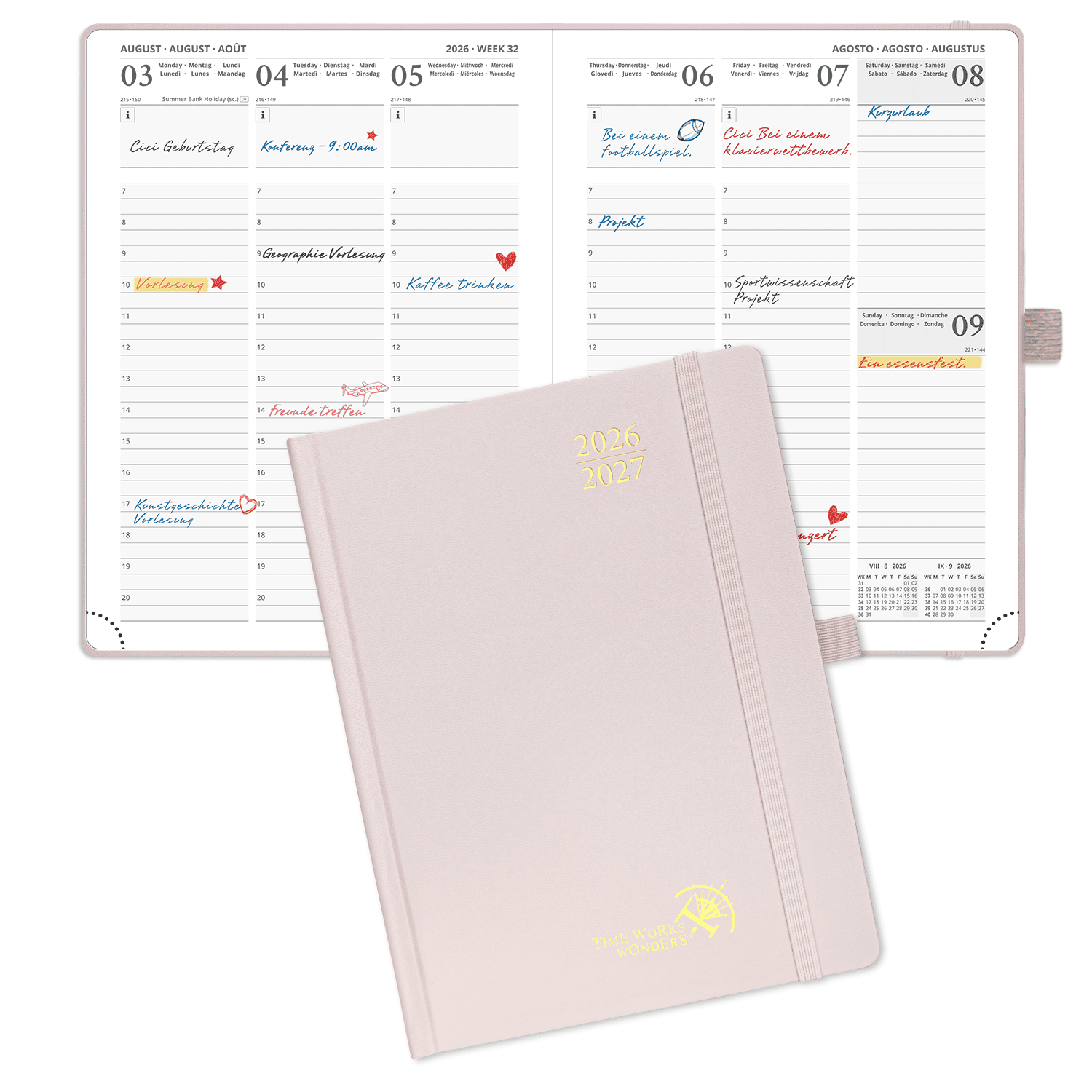 POPRUN 2026-2027 Academic Planner Light Pink