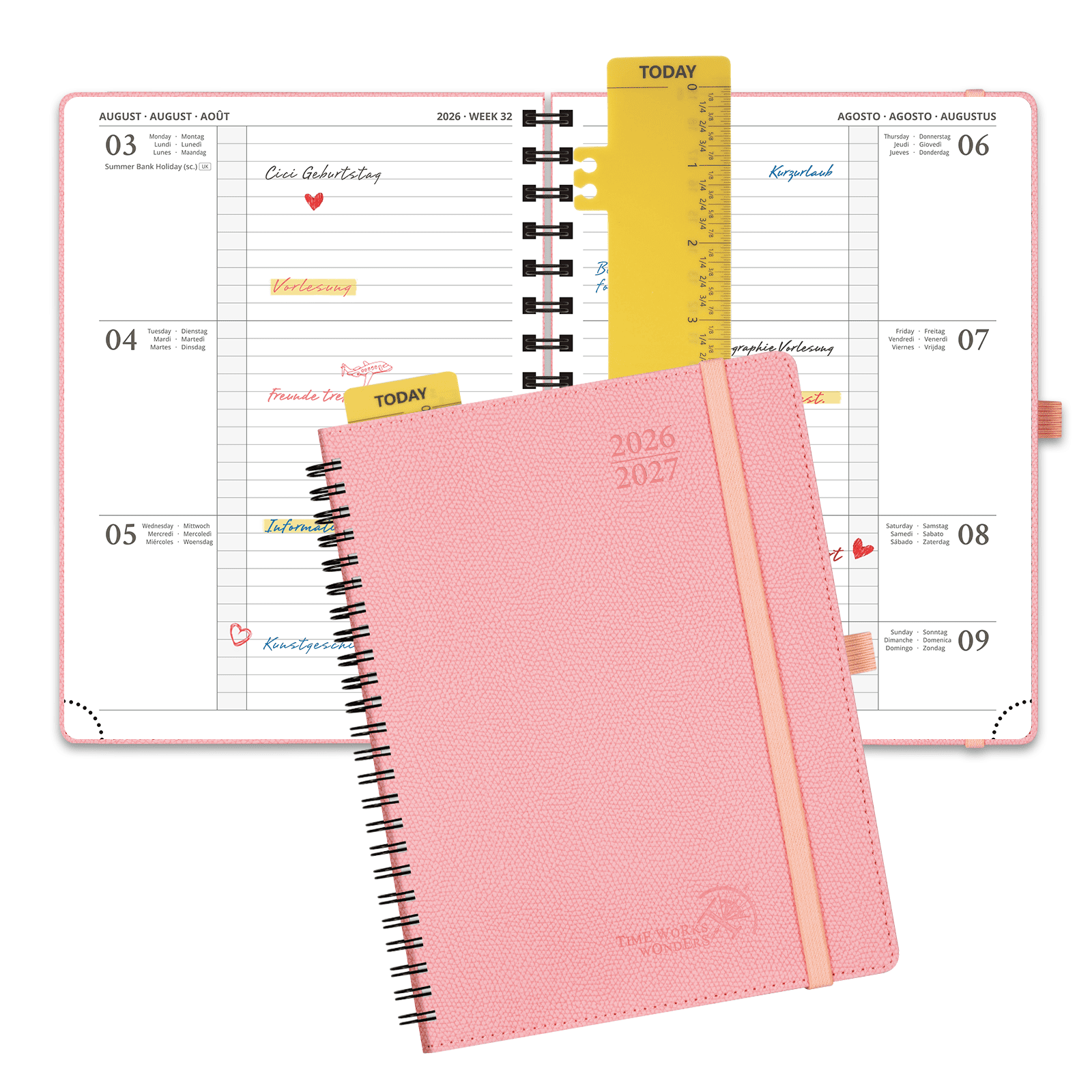 POPRUN 2026-2027 Academic Planner Soft Pink