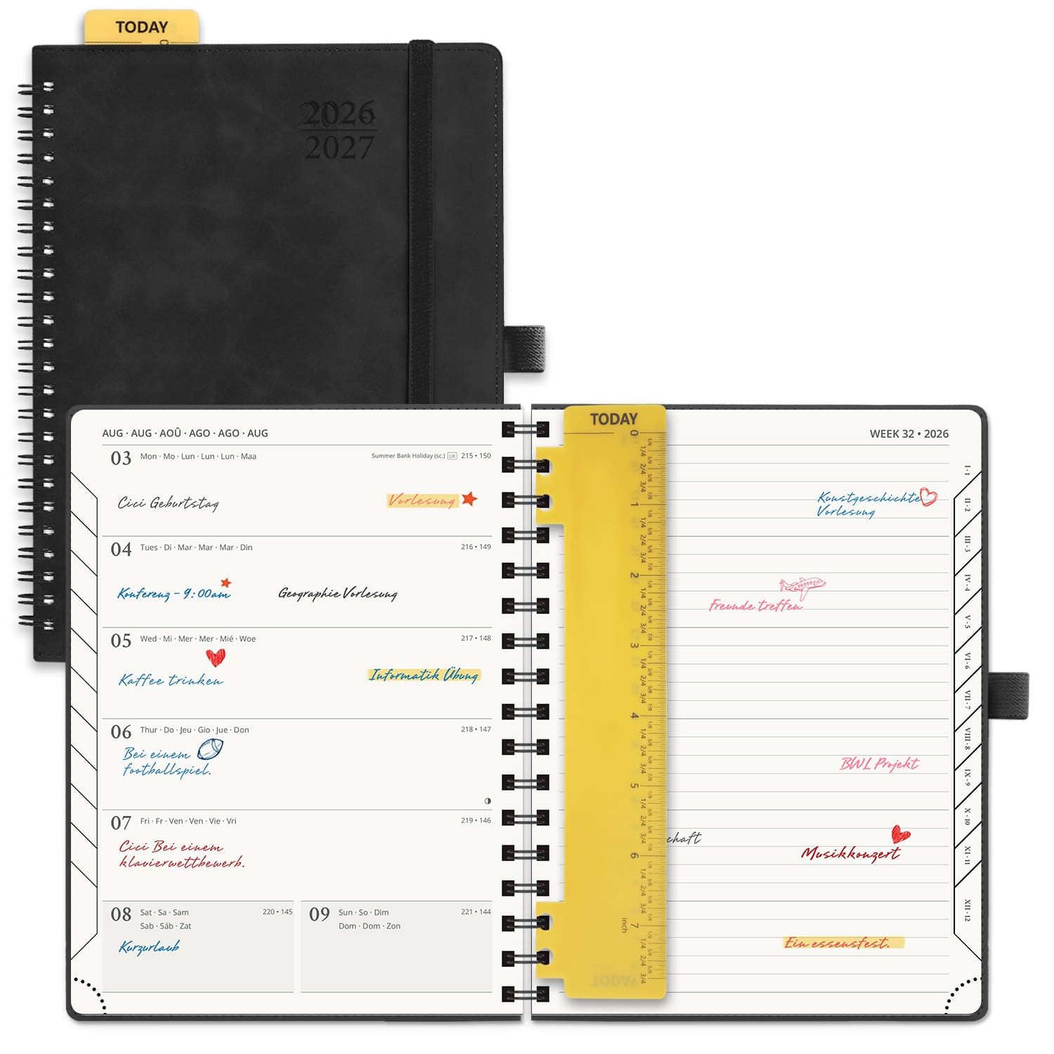 POPRUN 2026-2027 Academic Planner Black