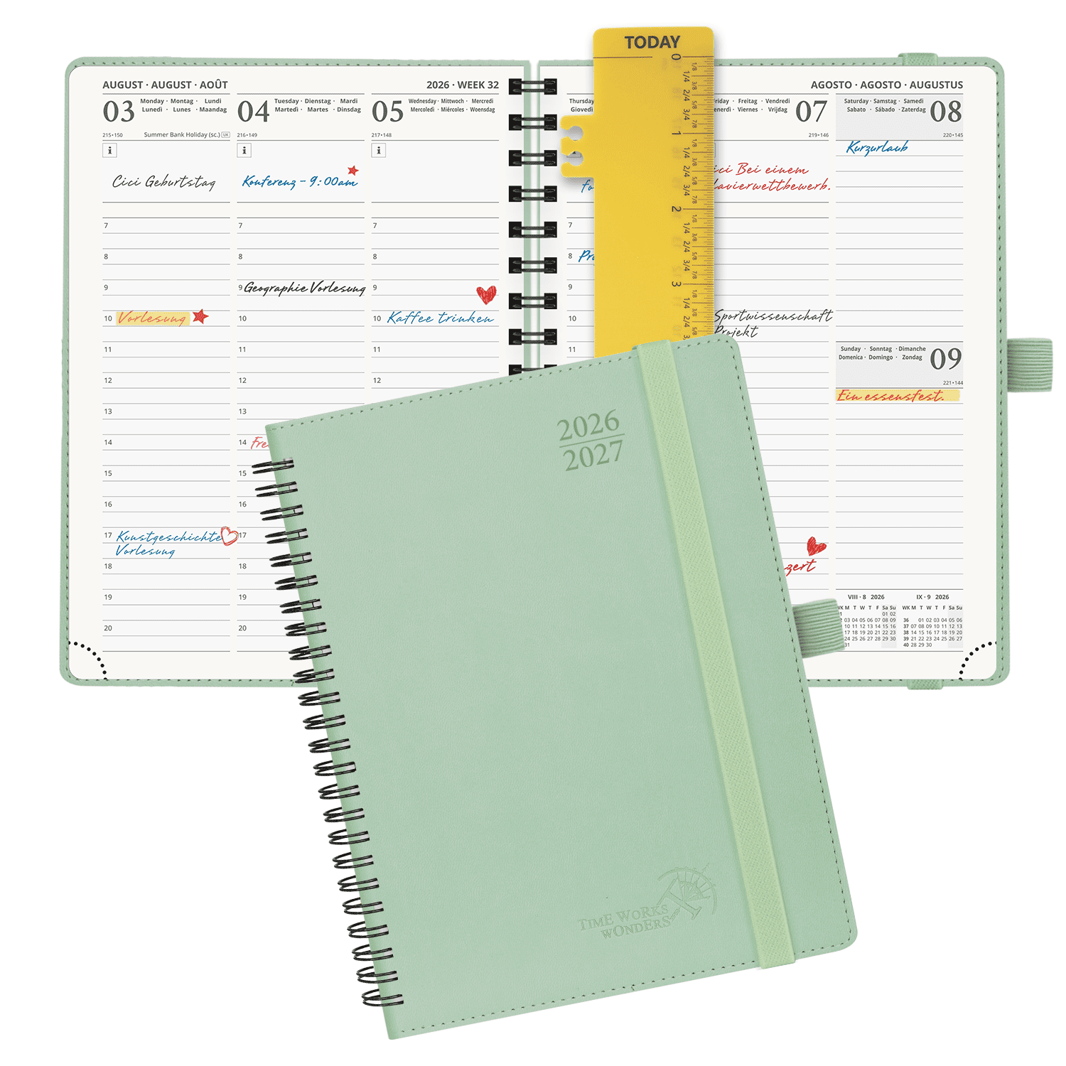 POPRUN 2026-2027 Academic Planner Celadon Green