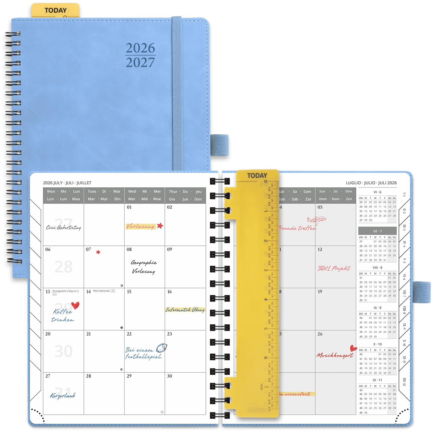 POPRUN 2026-2027 Academic Planner Cerulean Blue