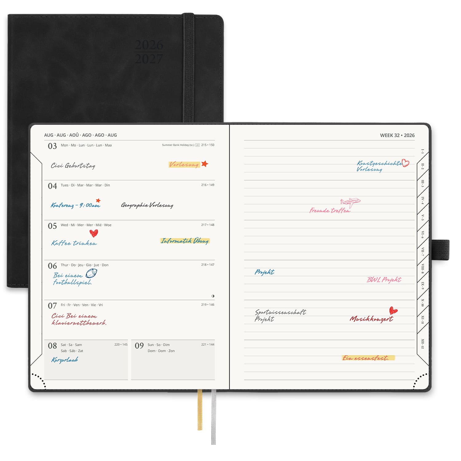 POPRUN 2026-2027 Academic Planner Black