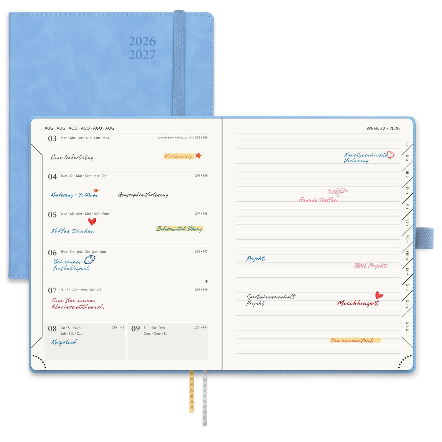 POPRUN 2026-2027 Academic Planner Cerulean Blue