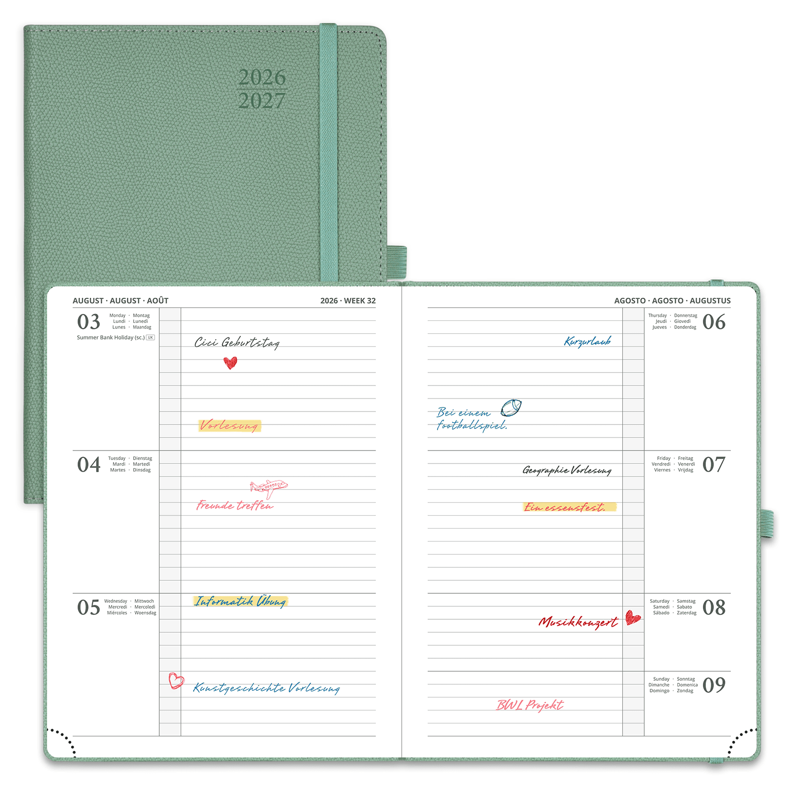 POPRUN 2026-2027 Academic Planner Midnight Green