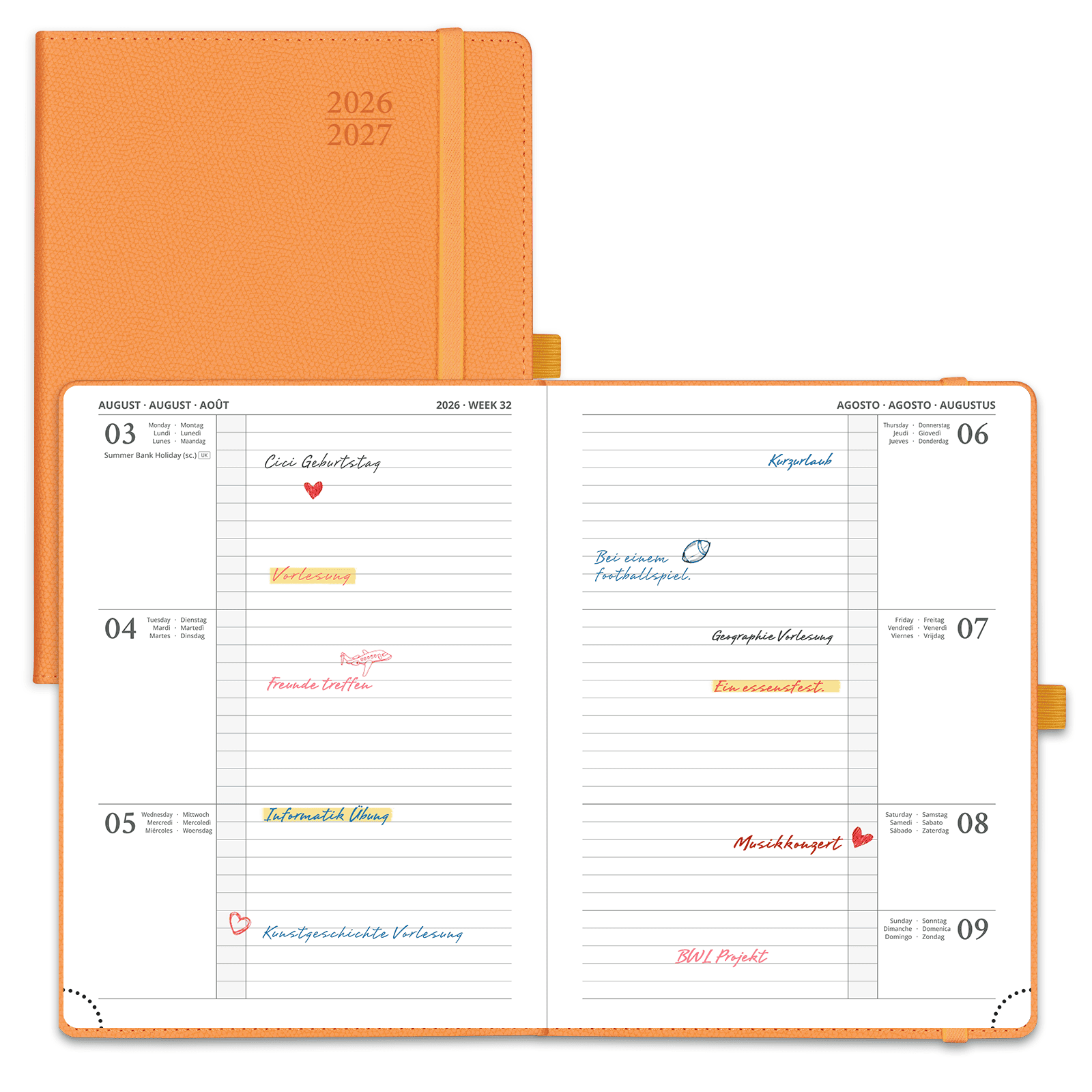 POPRUN 2026-2027 Academic Planner Orange