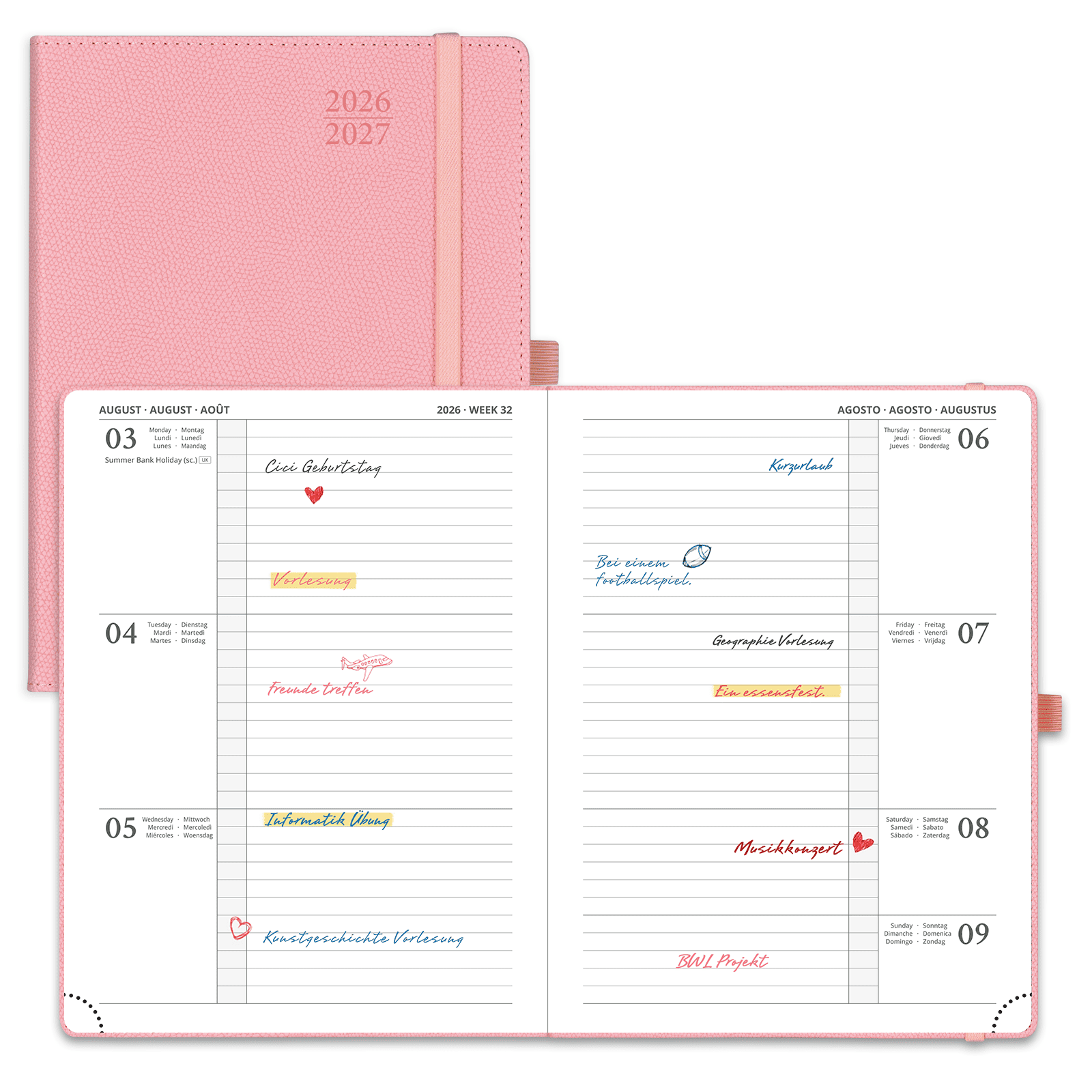 POPRUN 2026-2027 Academic Planner Soft Pink