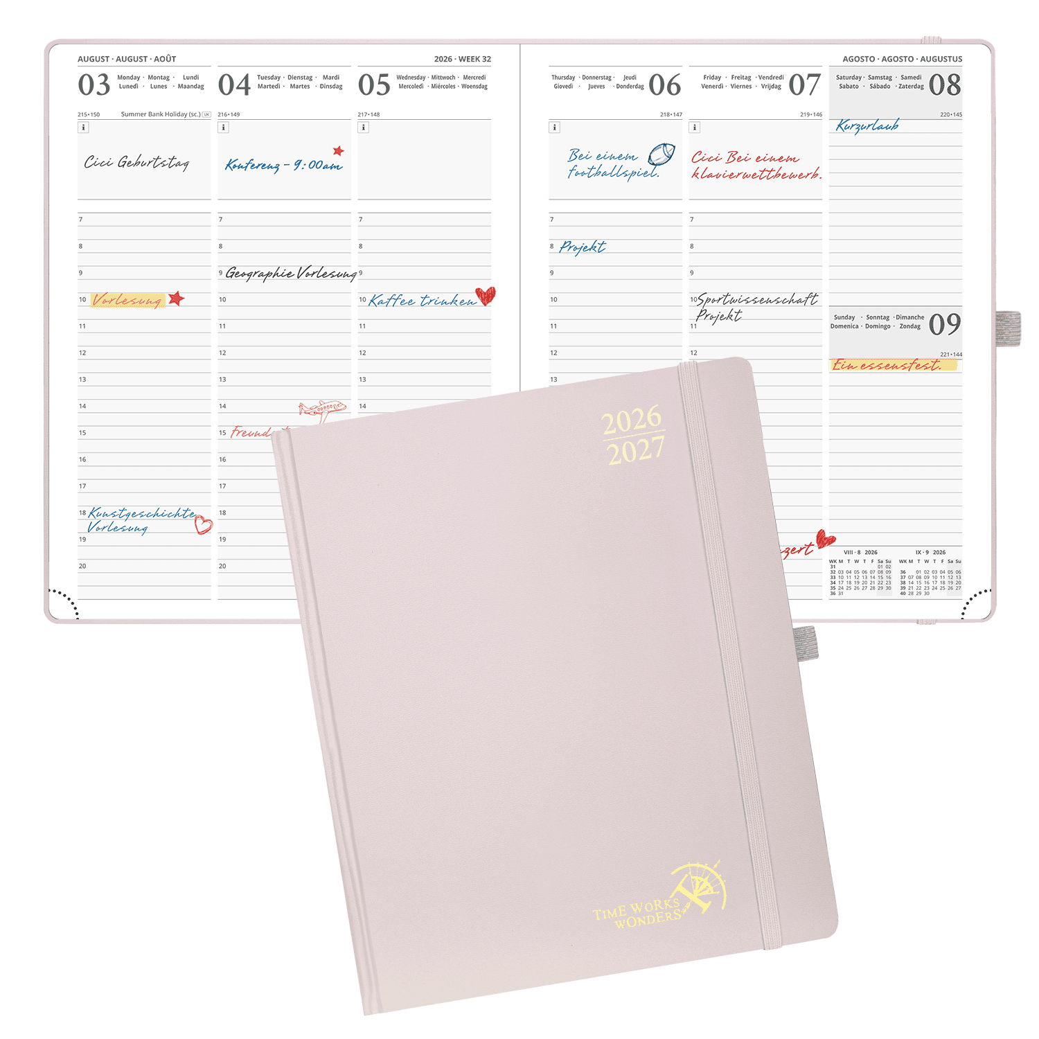 POPRUN 2026-2027 Academic Planner Light Pink