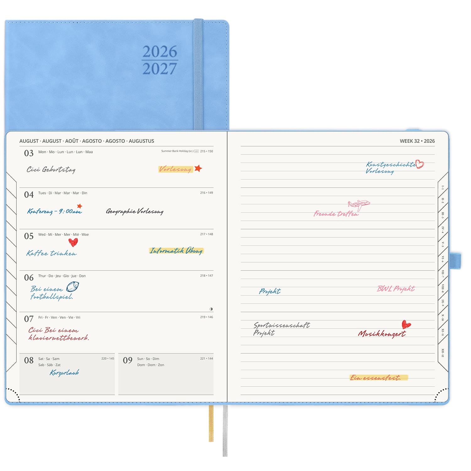 POPRUN 2026-2027 Academic Planner Cerulean Blue