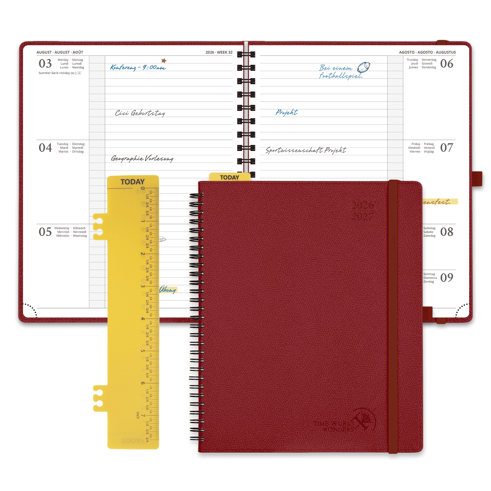 POPRUN 2026-2027 Academic Planner Burgundy