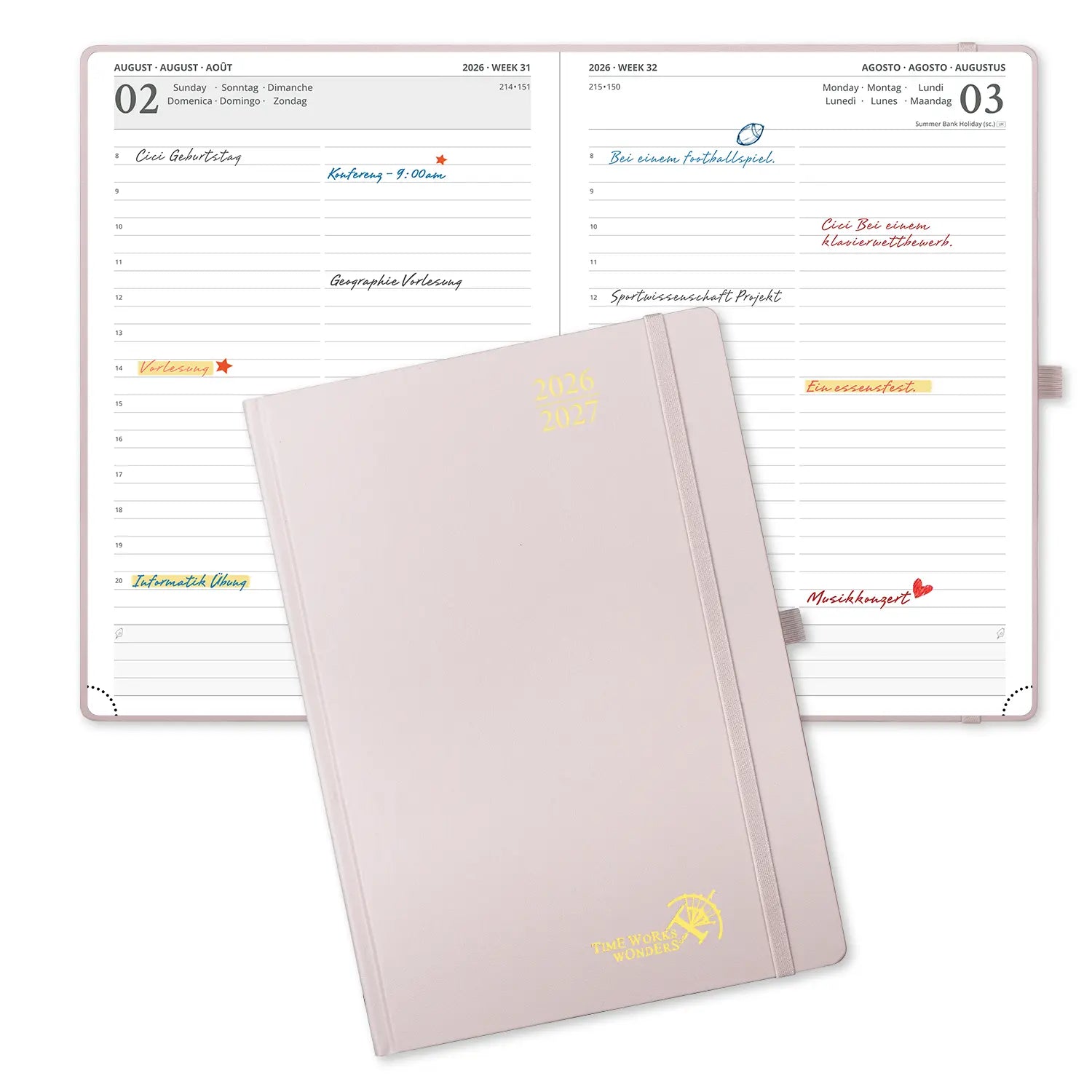 POPRUN 2026-2027 Academic Planner Light Pink