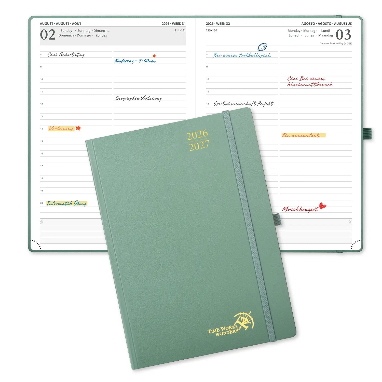 POPRUN 2026-2027 Academic Planner Midnight Green